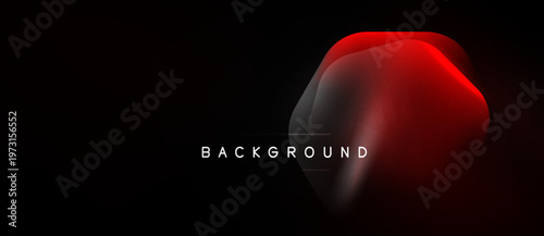 Abstract red shape over black background. Gradient effect creates depth, modern design element. Minimalist composition, simple yet striking.