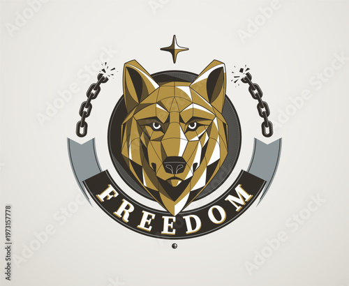 Lone wolf illustration representing independence, solitude and inner strength, a symbol of freedom, self-reliance and the path of an individual beyond the crowd.