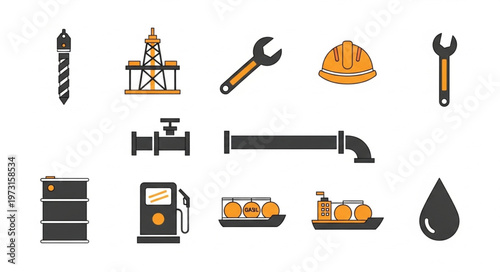 Oil and Gas Industry Icons - A Comprehensive Vector Set.