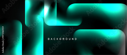 Abstract fluid shapes, teal hues, dark background. Modern design, gradient effect, minimalist aesthetic. Smooth transitions, dynamic composition.