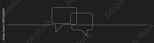 Continuous Line Drawing of Two Speech Bubbles for Communication and Conversation Concept