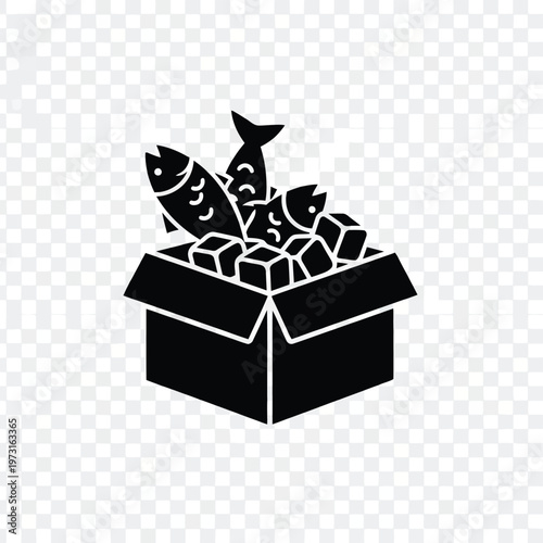 Fresh Catch: A visual representation of freshly caught fish being packaged in a container