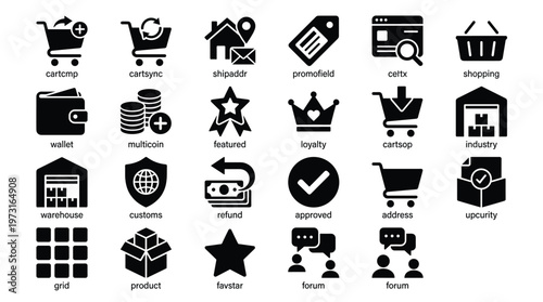 Fotografía Collection of ecommerce icons for online shopping and retail services