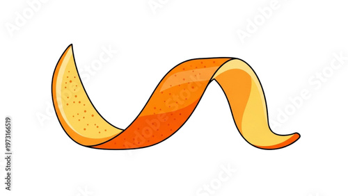 A vibrant orange peel curls up on a kitchen table with a slice showing