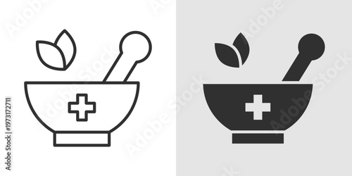 Herbal Medicine Icon representing natural remedies, plant-based healing, and wellness.