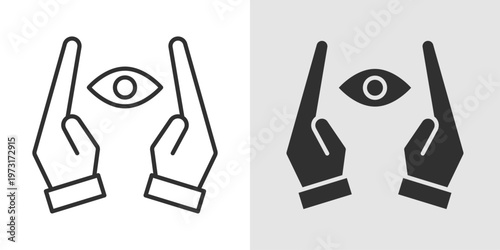 Eye Care Icon representing vision health, eye treatment, and ophthalmology services.