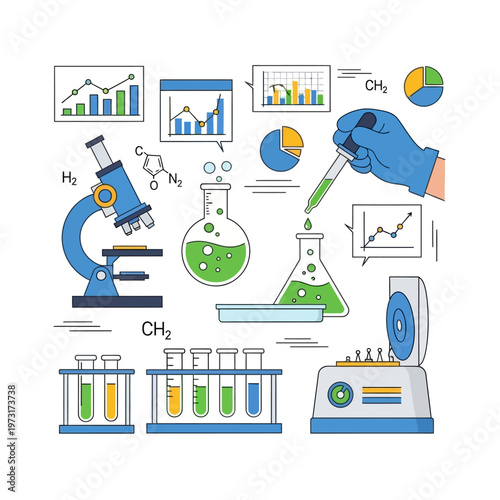 Science Laboratory Equipment, Research, Data Analysis, Chemistry, Biology, Medical Testing