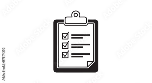 Clipboard Checklist Icon for Task Management and Project Completion