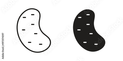 Potato icon linear vector outline, symbol logo design style