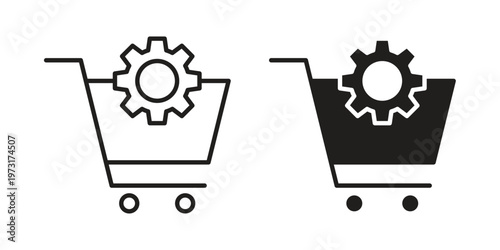 Procurement icon linear vector outline, symbol logo design style
