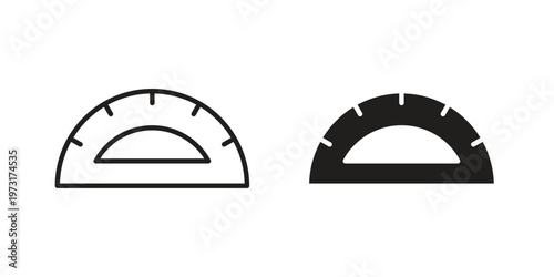 Protractor icon linear vector outline, symbol logo design style