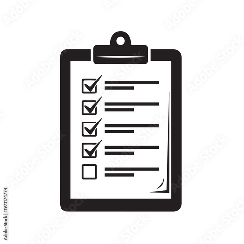 Clipboard Checklist with Checkmarks for Business Tasks and Project Management