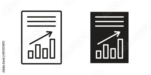 Report document icon linear vector outline, symbol logo design style