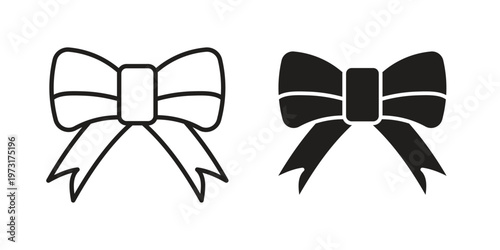 Ribbon icon linear vector outline, symbol logo design style