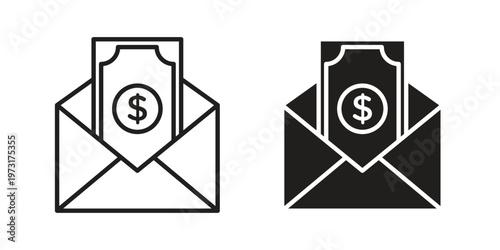 Salary icon linear vector outline, symbol logo design style