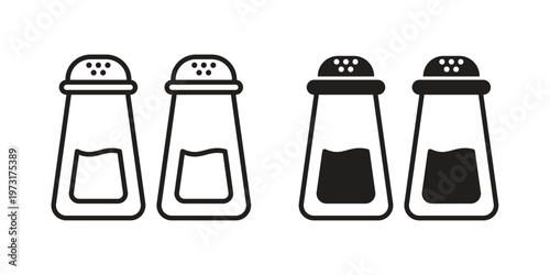 Salt pepper icon linear vector outline, symbol logo design style