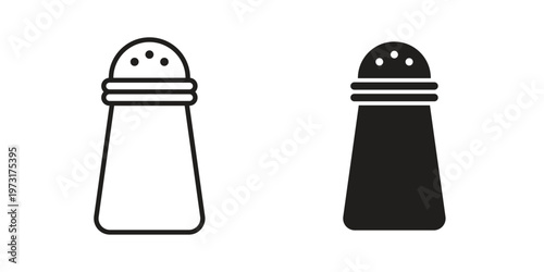 Salt shaker icon linear vector outline, symbol logo design style