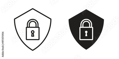 Security icon linear vector outline, symbol logo design style
