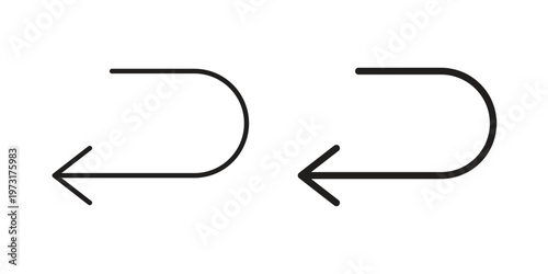 Foto Send back icon linear vector outline, symbol logo design style