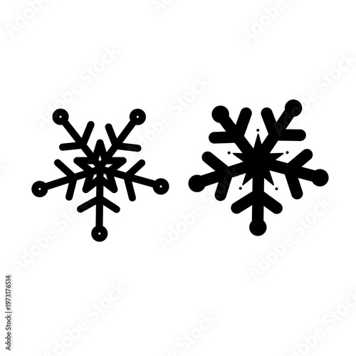 Tablou pe pânză Cute and simple star-shaped snowflake vector icon illustration
