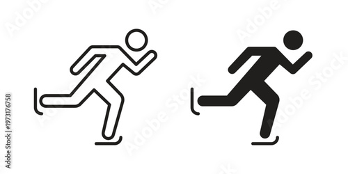 Skating icon linear vector outline, symbol logo design style