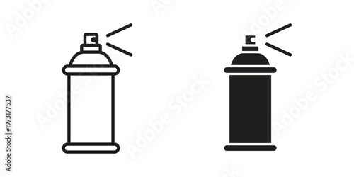Spray can icon linear vector outline, symbol logo design style