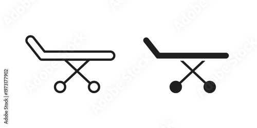 Stretcher icon linear vector outline, symbol logo design style