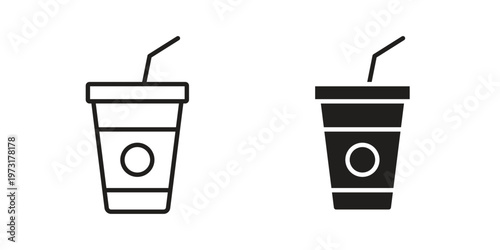Swoosh Cup icon linear vector outline, symbol logo design style