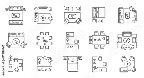 Diverse Architectural Floor Plans - A Detailed Overhead View.