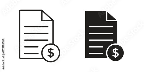 Tax icon linear vector outline, symbol logo design style