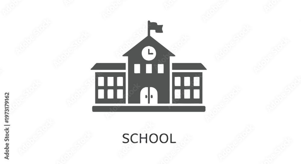 Fototapeta premium Simple vector graphic illustration of a school building icon for your educational web and print design