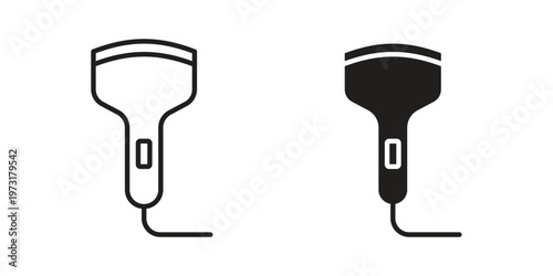 Ultrasound icon linear vector outline, symbol logo design style