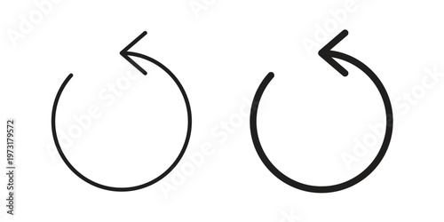 Undo icon linear vector outline, symbol logo design style