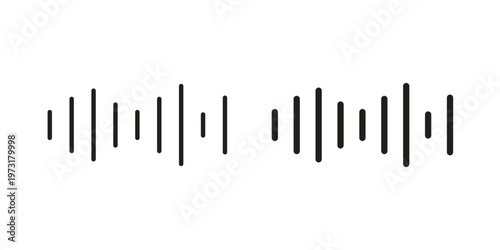 Waveform icon linear vector outline, symbol logo design style