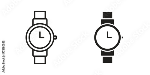 Wrist watch icon linear vector outline, symbol logo design style