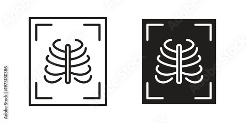 X ray icon linear vector outline, symbol logo design style