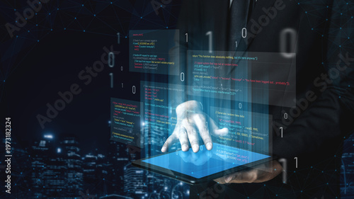 Foto Unsecure and buggy programming code filled with errors and strange logic