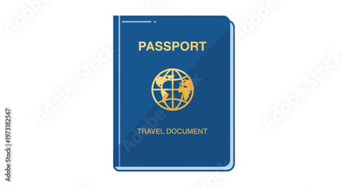 Blue Passport with Globe Emblem - Travel Document for International Journeys