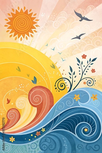 summer bright background with a pattern