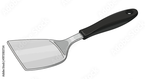 Kitchen Spatula with Black Handle - Cooking Utensil, Food Preparation Tool