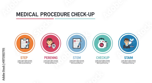 Medical Procedure Check-up Infographic with Icons and Steps