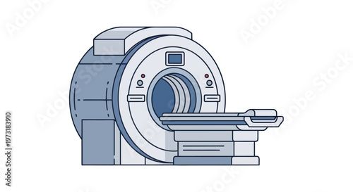 MRI Scanner Machine Medical Equipment Illustration
