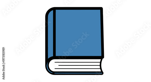 Simple Blue Book Icon Illustration