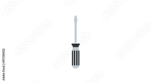 Flathead screwdriver isolated on white background, simple tool illustration