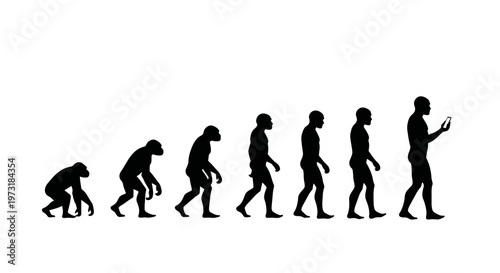 Human Evolution From Ape to Modern Man Using Smartphone
