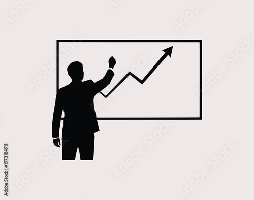 A black silhouette of a mountain climber ascending a rope against a plain white background area.