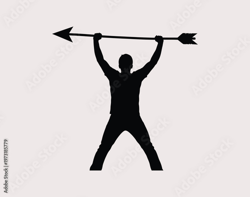 A black silhouette of a person hiking with a heavy backpack walking across a plain surface path.