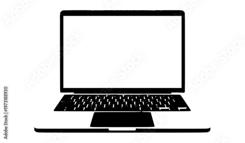 Laptop mockup with transparent screen modern notebook vector isolated on white