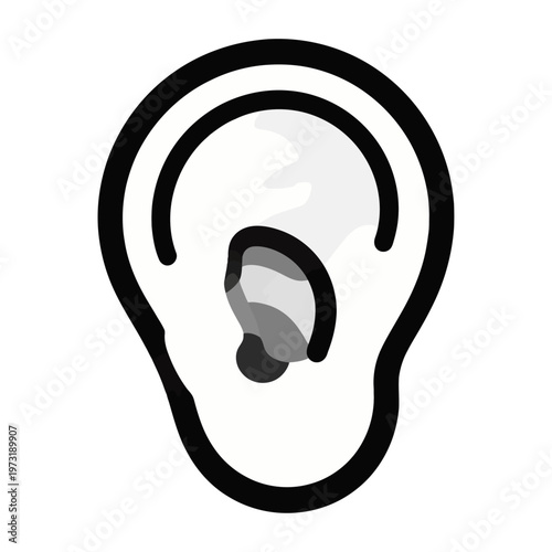Vector of a human ear in a minimalist design