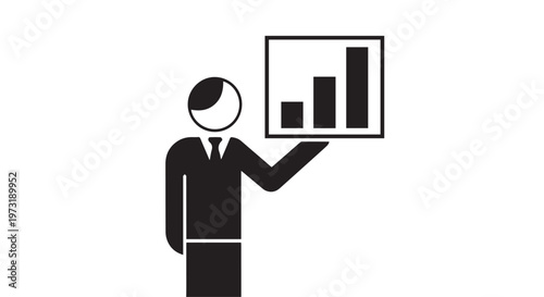 Businessman presenting growth chart representing financial success and corporate data analysis